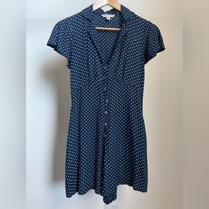 American Eagle Outfitters Polka Dots Button-Up Romper